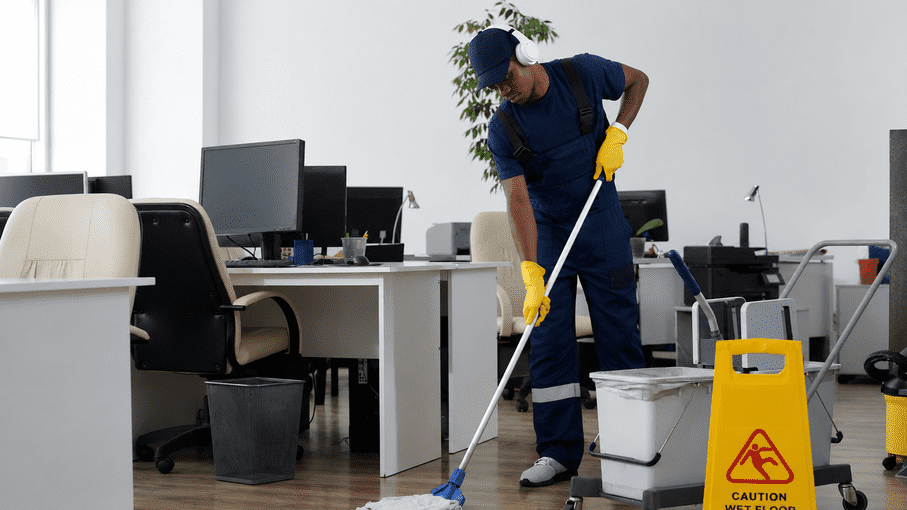 Professional office cleaning services in Palmyra, PA maintaining workstations, breakrooms, restrooms, lobbies, and common areas .