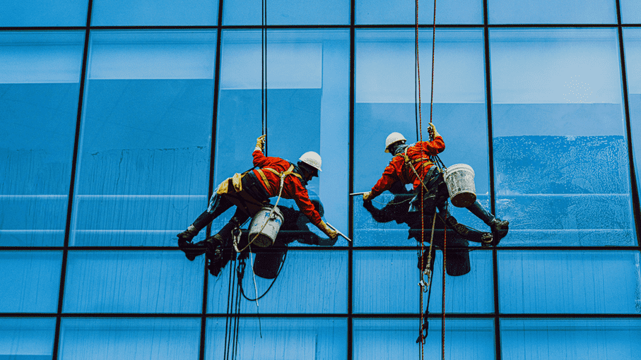 Commercial building cleaning services in Palmyra, PA including floor care, restroom sanitation, window cleaning, and property maintenance .