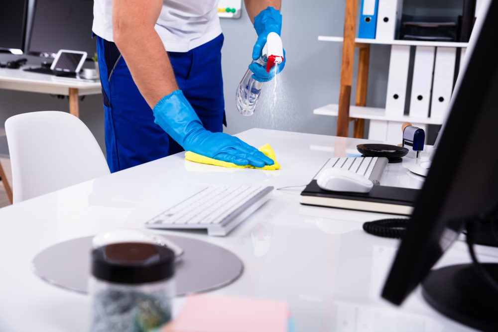 Commercial cleaning team providing office cleaning services in Harrisburg, PA professional workspace .