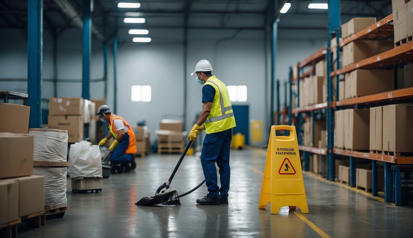 Warehouse and industrial cleaning services in Hershey, PA including floor maintenance, debris removal, and facility upkeep .