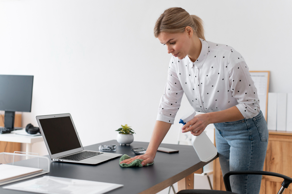 Commercial office cleaning service maintaining a clean workspace in Harrisburg, PA.