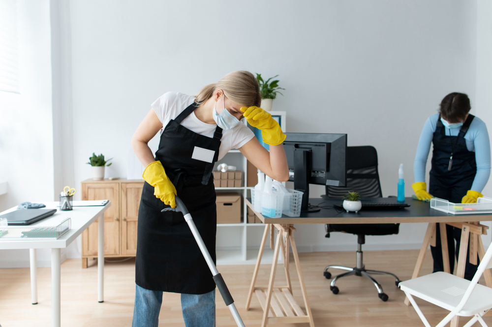 Professional commercial cleaning team delivering customized cleaning services for offices, retail stores, medical facilities, and businesses across Harrisburg PA.